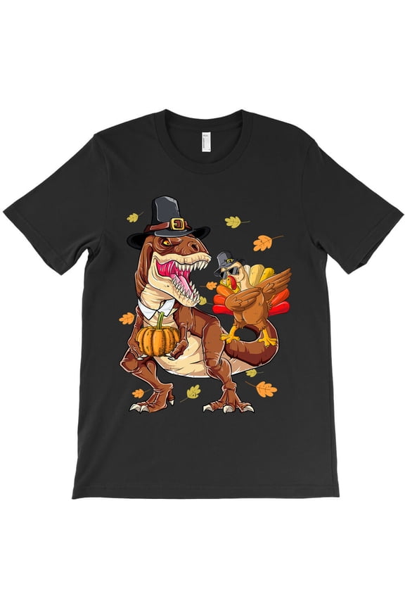 Dinosaur Thanksgiving Boys Turkey Saurus T Rex Pilgrim Kids 6, G7678 Unisex T-Shirt, Up to Size 5XL