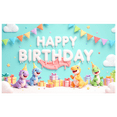thumbnail image 1 of Dinosaur Theme Banner Colorful Cartoon Party Decoration Polyester Material for Kids Party Outdoor Event Indoor Celebration, 1 of 9