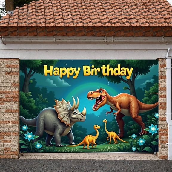 Dinosaur Theme Dinosaur Birthday Banner Forest Scene Dino Party Backdrop Rainbow Accent Cartoon  Jurassic Theme Background for Kids Birthday Party Dino Theme Party Photo Shoot