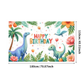 thumbnail image 1 of Dinosaur Theme Happy Birthday Banner Tropical Design Kids Party Celebration Backdrop for Outdoor Decor Birthday Event Photography, 1 of 8