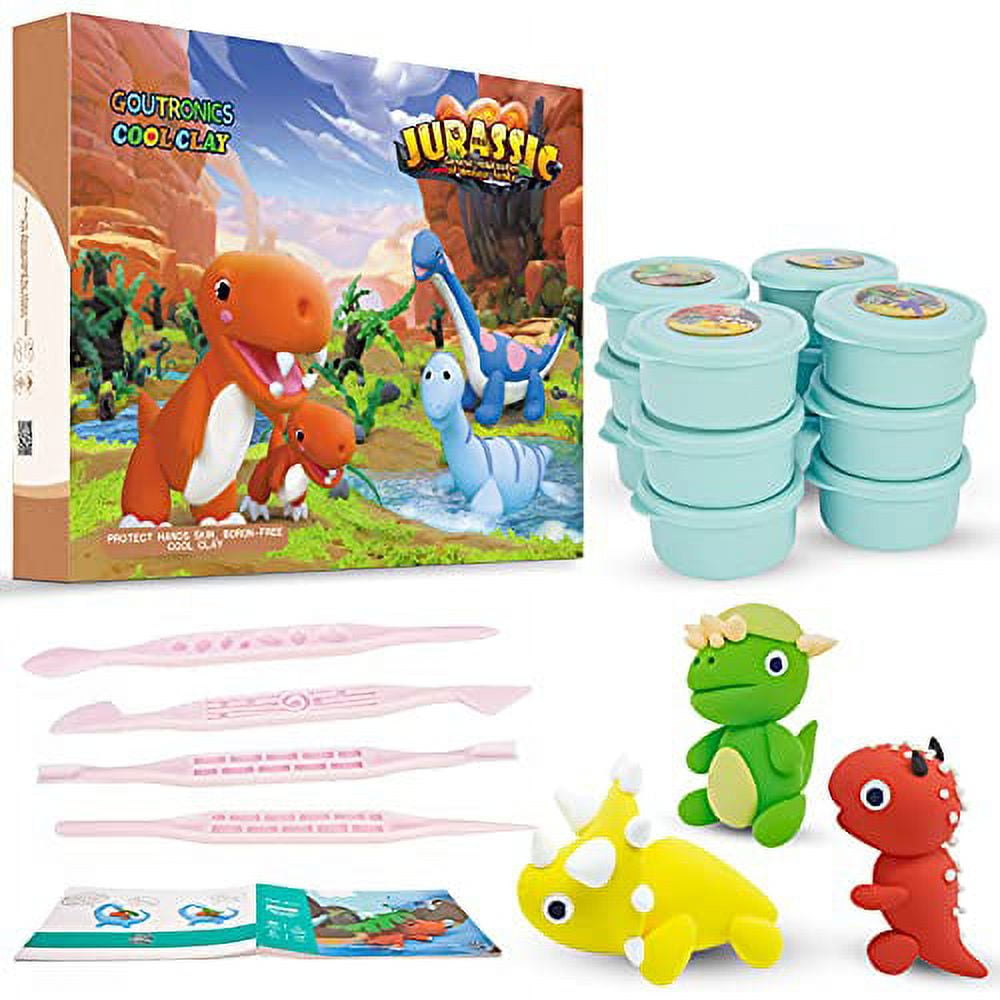 Creative Kids Build 3 Dinosaur Figures with Modeling Clay Craft Kit (28  Pieces)