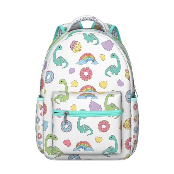 "Dinosaur Themed Campus Essential Backpack - Large Capacity School Backpack for College Students, Lightweight Waterproof Laptop Backpack, Trendy Print"