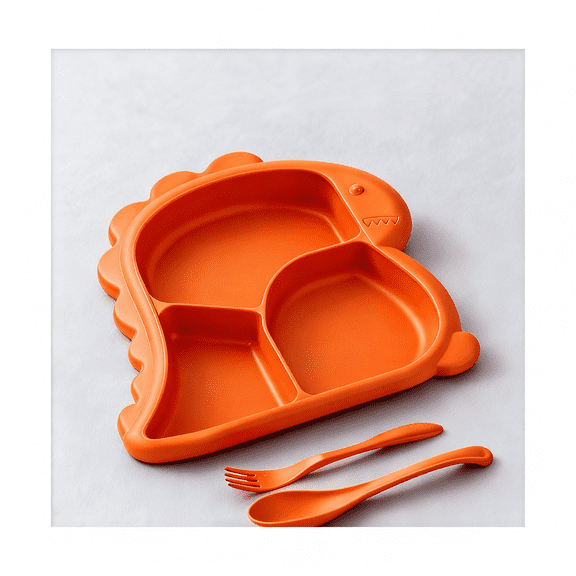 Dinosaur Themed Kids Dinnerware Set Children's Plates and Trays for Mealtime Excitement