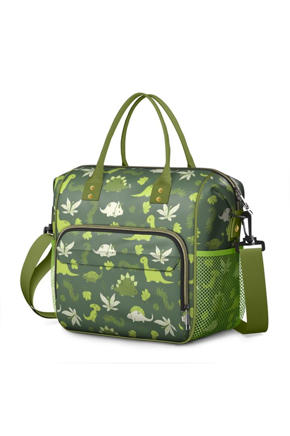 Dinosaur-Themed Leakproof Lunch Tote - Large Insulated Cooler Bag with Cartoon Print for Daily Use