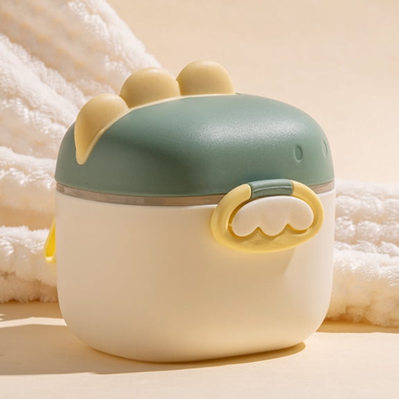 Dinosaur Themed Portable Food Storage Container With Compartmentalized Dispenser For Formula Milk Powder And Dry Snacks