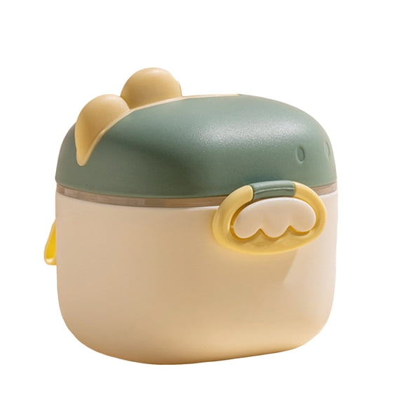 Dinosaur Themed Portable Milk Powder Dispenser With Compartmentalized Storage For Formula And Dry Food Travel Container