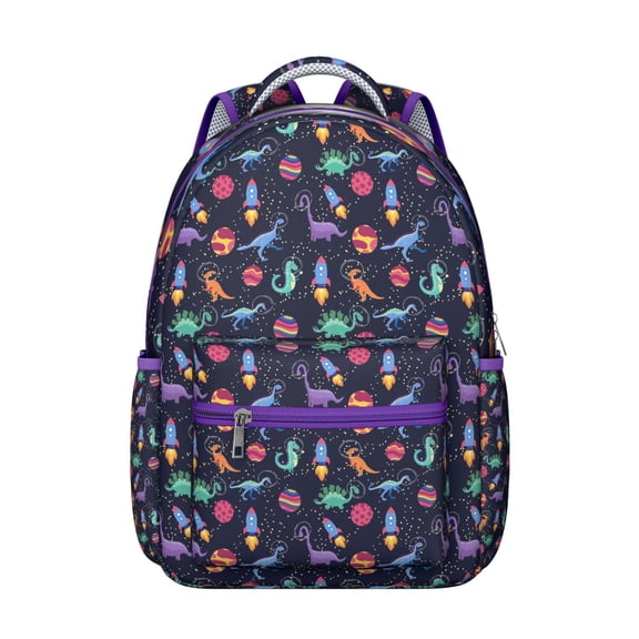 Dinosaur Themed School Backpack - Roomy & Durable, Padded Shoulder Straps, Water-Resistant, Trendy Prehistoric Print