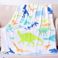 thumbnail image 1 of Dinosaur Throw Blanket for Children, Dinosaur Pattern Sherpa Plush Fleece Blanket Soft Cozy Cartoon Blankets for Kids (Dinosaur 11, 60" x 80"), 1 of 6