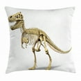 thumbnail image 1 of Dinosaur Throw Pillow Cushion Cover, Primeval Wildlife Concept Fossil Animal Skeleton Paleontology Predator Creature, Decorative Square Accent Pillow Case, 18 X 18 Inches, Ivory White, by Ambesonne, 1 of 2