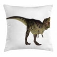 thumbnail image 1 of Dinosaur Throw Pillow Cushion Cover, Tyrannosaurus Dinosaur Illustration Prehistoric Nature Wildlife Reptilian, Decorative Square Accent Pillow Case, 20 X 20 Inches, Army Green Black, by Ambesonne, 1 of 2