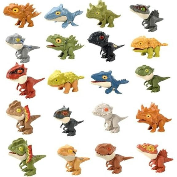 Dinosaur Toy That Bites Your Fingers, Dino Party Gift Decorate, Fun Little Toys 20 Pcs Dinosaur Head Finger Puppets, Realistic Finger Puppet for Toddlers, Figure Novelty Creative Theater (20 PCS)