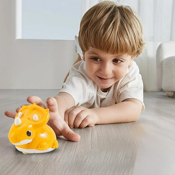 Dinosaur Toy Car, Push and Go Inertia Vehicle for Toddlers, Thickened ABS Plastic Drop-Resistant Educational Toys for Kids 1+ Year Old, Gifts for Boys & Girls Yellow