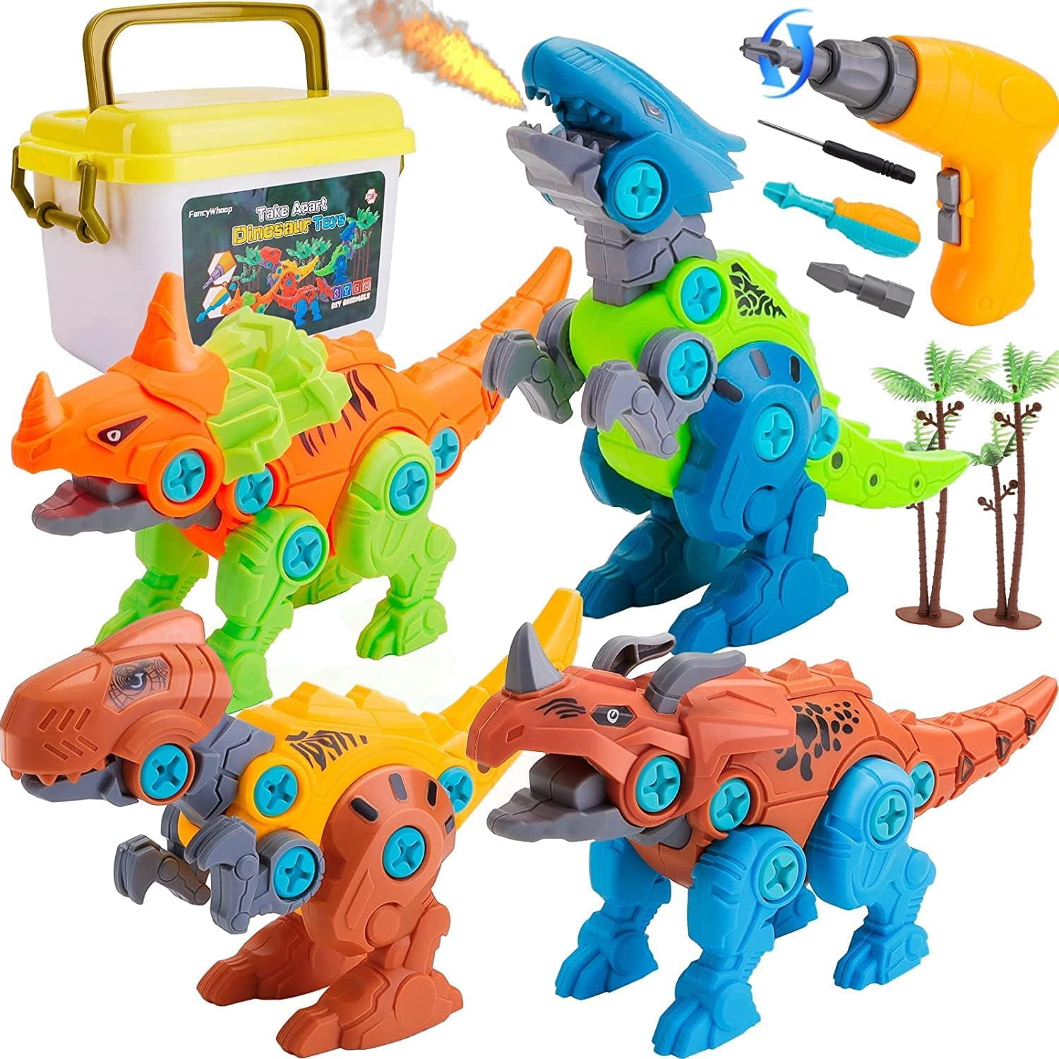 Dinosaur Toys for 3 4 5 6 7 Year Old Boys Girls - with Electric Drill ...