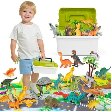 Dinosaur Toys for 3-6 Year Old Kid, 34PCS Dinosaur Toy Set for Boys Aged 4 with Playmat Storage Boxes,Educational Toys Christmas Birthday Gifts for 5 6 7 8 Year old Boys Girls