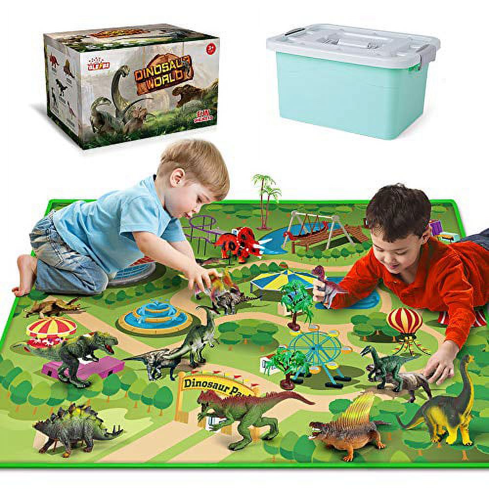 Dinosaur Toys with Dinosaur Figures, Activity Play Mat & Trees for Creating a Dino World Including T-Rex, Triceratops, etc, Perfect Dinosaur Playset for 3,4,5,6 Years Old Kids, Boys & Girls - image 1 of 6