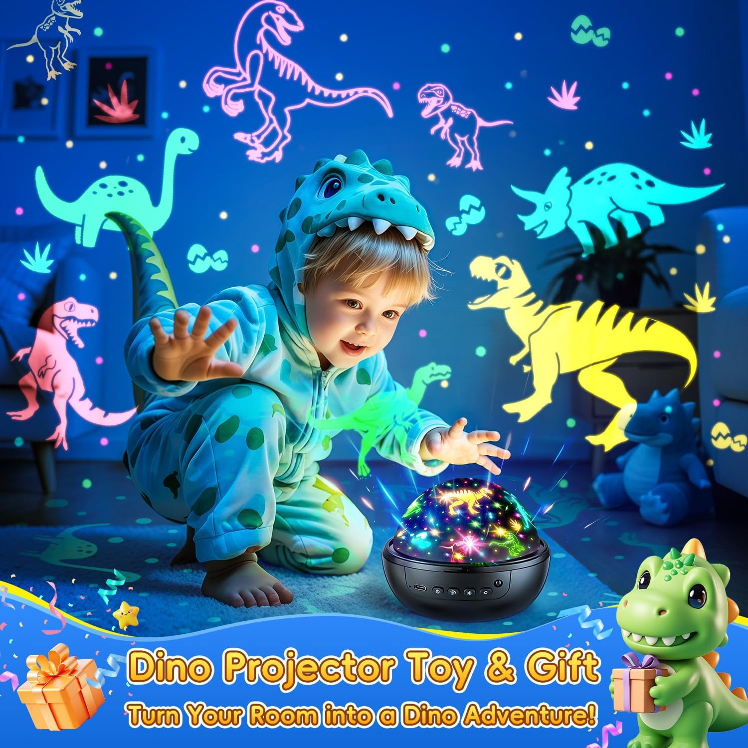 Dinosaur Toys for Kids 3-5, 【Remote+3 Films+93 Effects】 Dinosaur Toys ...