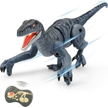 Dinosaur Toys for Kids, RC Dino Toys for 3 4 5 6 7 8-12 Year Old Girls Boys, Velociraptor Blue from Jurassic Dinosaur World - Electronic Walking Robot Dinosaur Toy with Light & Realistic Roaring Sound