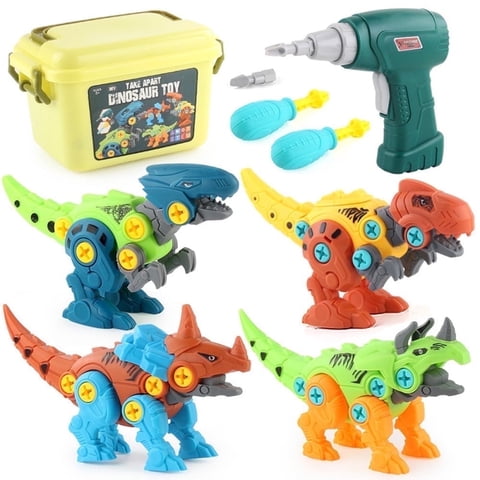 SwFoer Dinosaur Toys Take Apart Stem Building Construction Toys with Electric Drill Gift for Boys Girls 4-8 Year Old