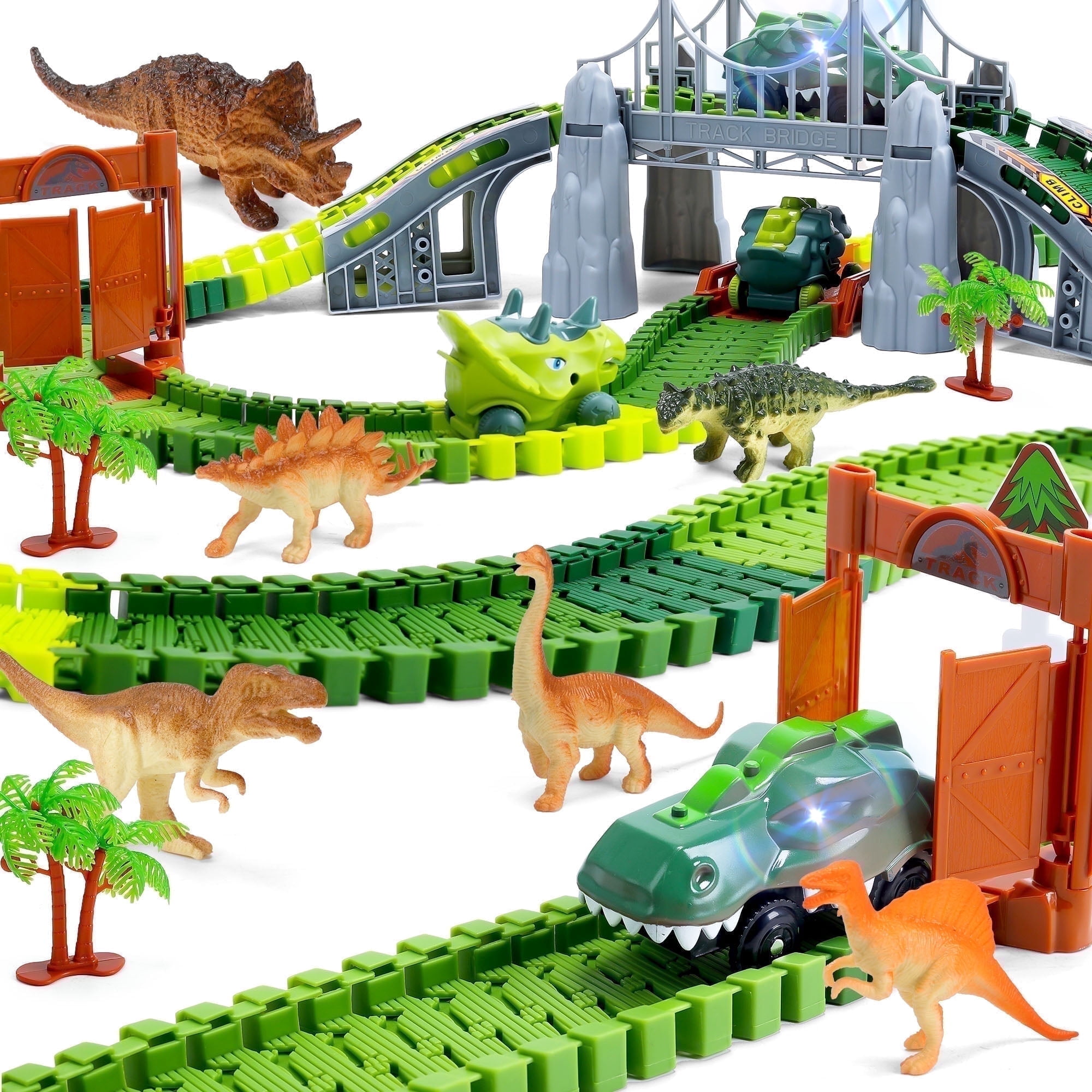 Generic Dinosaur Track Toys, Flexible Race Track Set, 169 Pcs for