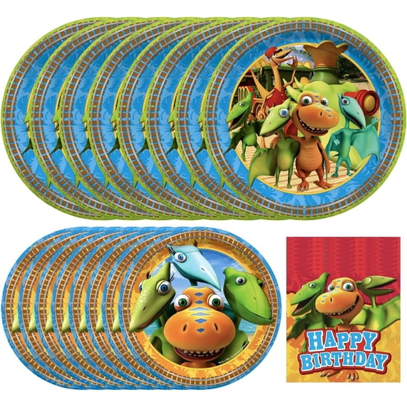 Dinosaur Train Birthday Party Tableware Starter Set for 16 Guests