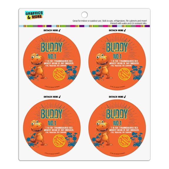 Dinosaur Train Buddy No 1 T-Rex Refrigerator Fridge Locker Vinyl Circle Magnet Set