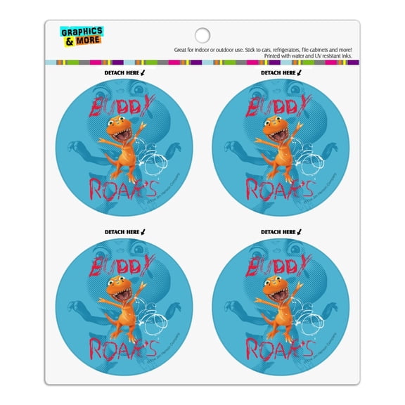 Dinosaur Train Buddy Roars T-Rex Refrigerator Fridge Locker Vinyl Circle Magnet Set