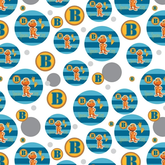 Dinosaur Train Buddy T-Rex Species Blue Stripes Premium Gift Wrap Wrapping Paper Roll