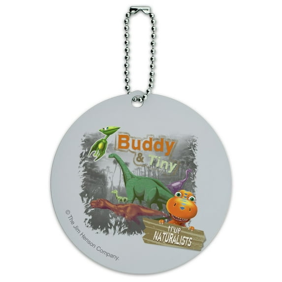 Dinosaur Train Buddy and Tiny the Naturalists Round Luggage ID Tag Card Suitcase Carry-On