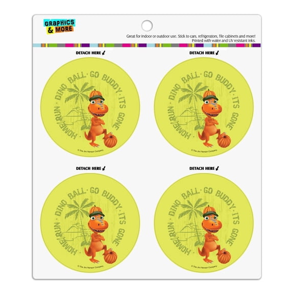 Dinosaur Train Dino Ball Go Buddy Refrigerator Fridge Locker Vinyl Circle Magnet Set