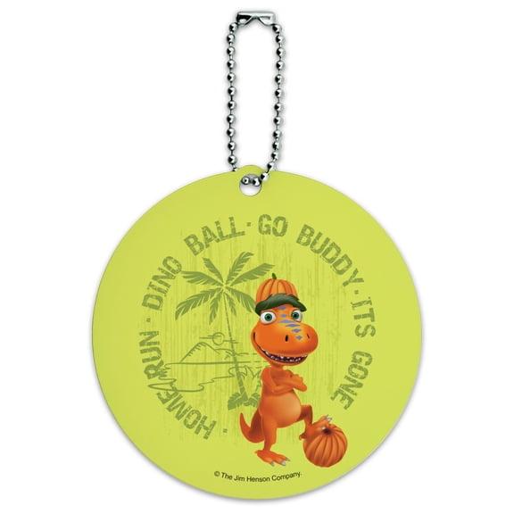 Dinosaur Train Dino Ball Go Buddy Round Luggage ID Tag Card Suitcase Carry-On