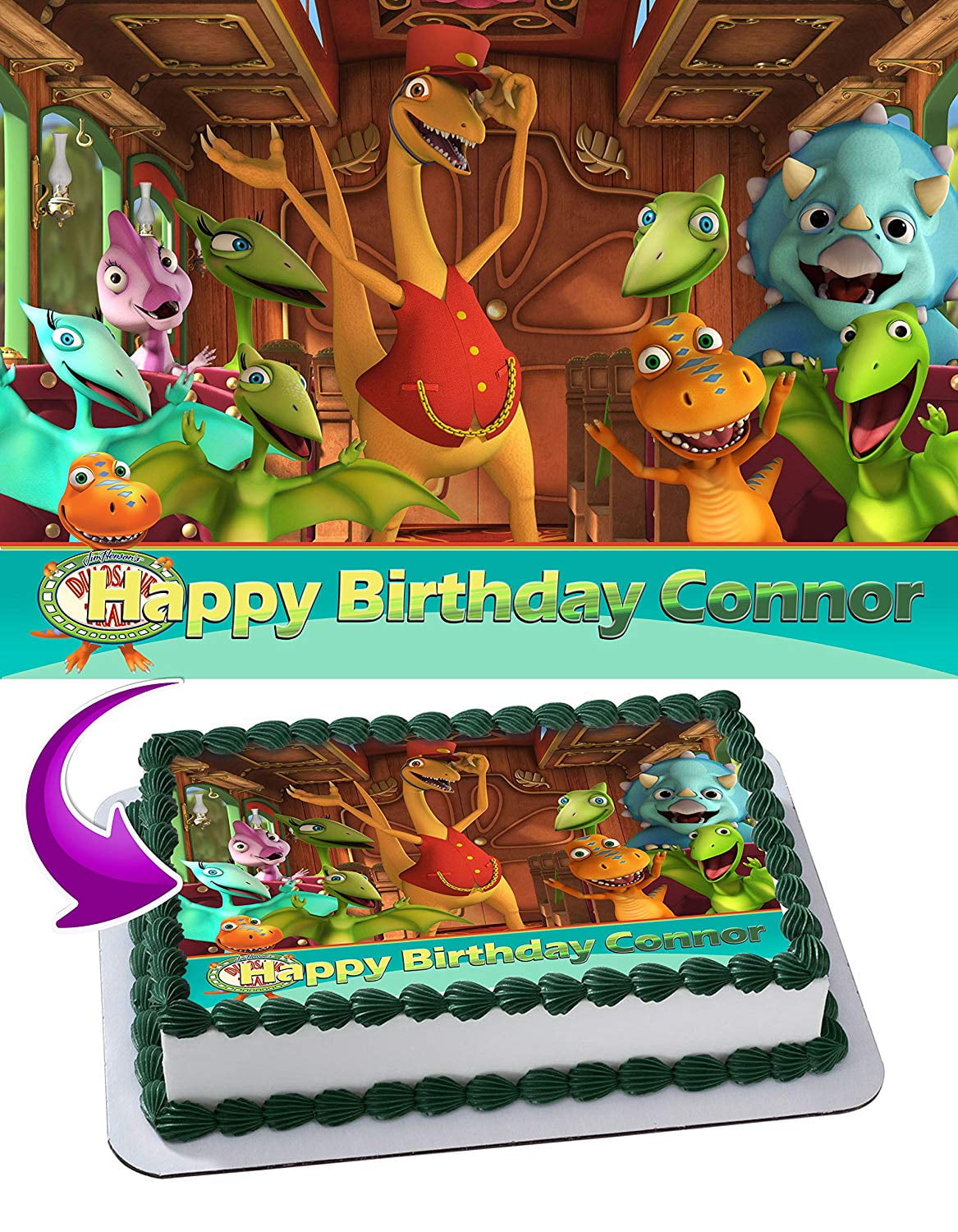 Dinosaur Train Edible Cake Image Topper Personalized Picture 1/4