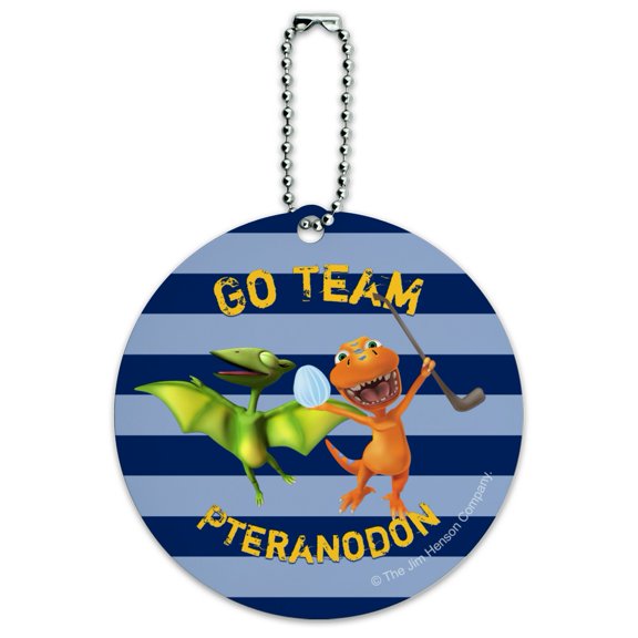 Dinosaur Train Go Team Pteranodon Round Luggage ID Tag Card Suitcase Carry-On