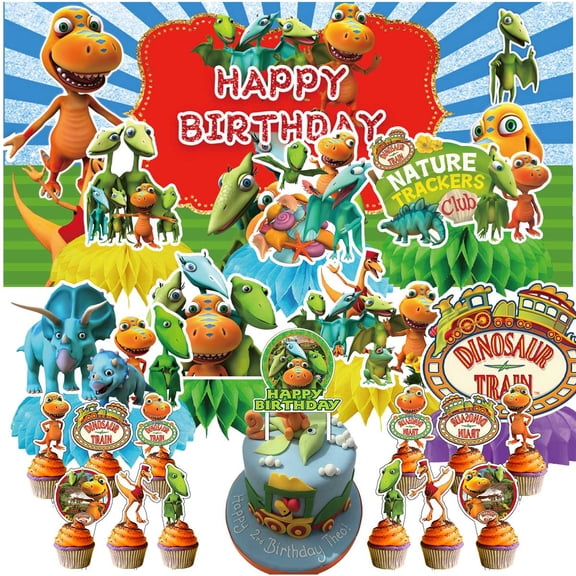 Dinosaur Train Honeycomb Centerpieces Table Toppers Decorations for Birthday Party Decor Supplies