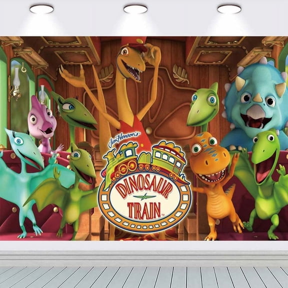 Dinosaur Train Party Supplies Backdrop Banner Poster Birthday Decorations Background for Photography Taspestry