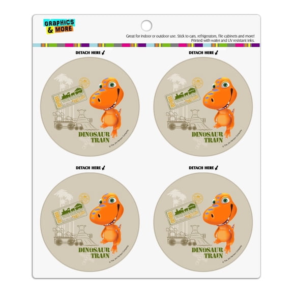 Dinosaur Train Ticket Buddy T-Rex Refrigerator Fridge Locker Vinyl Circle Magnet Set