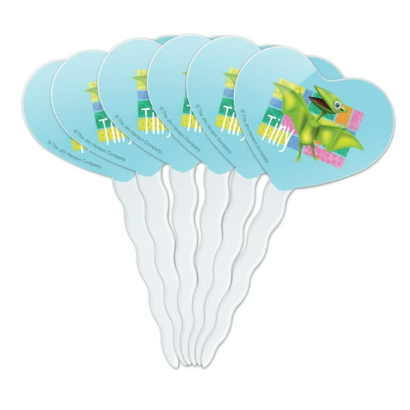 Dinosaur Train Tiny Heart Love Cupcake Picks Toppers Decoration Set of 6
