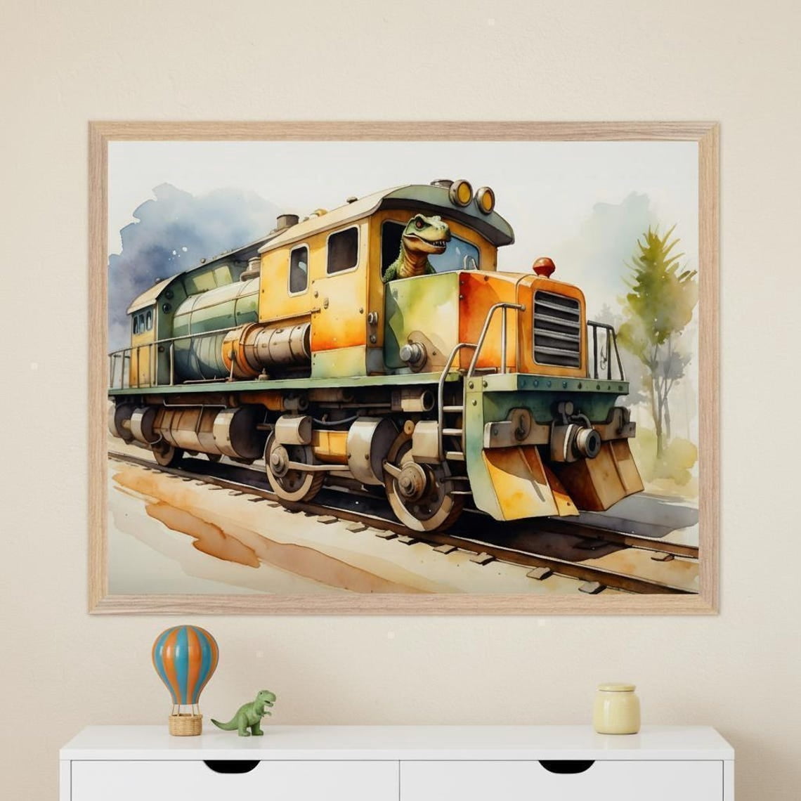 Dinosaur Train Whimsical Wall Art Nursery Decor For Boys T Rex Unframed Paper Poster 24x36in