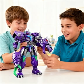 Dinosaur Transforming Robot Toy, Dual Form Action Figure for Boys Ages 3+