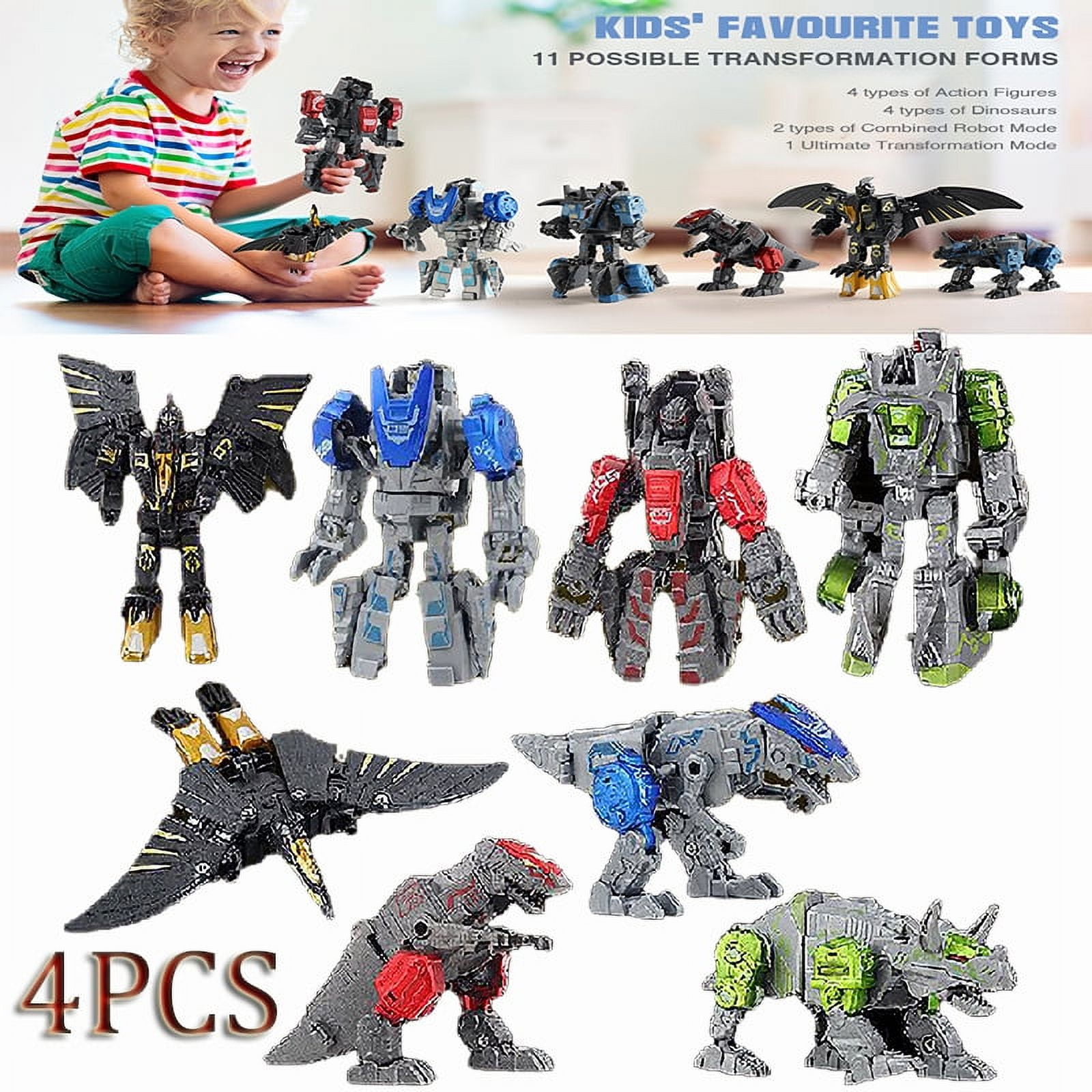 Dinosaur Transforming Robot Toys for Kids 6 Birthday Gifts for Boys Girls Age 6 7 8 9 10 Year Old Walmart