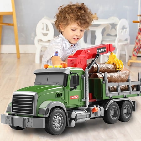 Transport Truck Toy With Lights & Sounds – Friction-powered Carrier Car for Boys Ages 3-6, Multi-functional Tow Truck