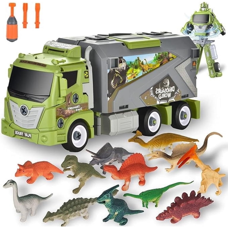 Broozy Creations Dinosaur Transport Toy Truck, Transformable to