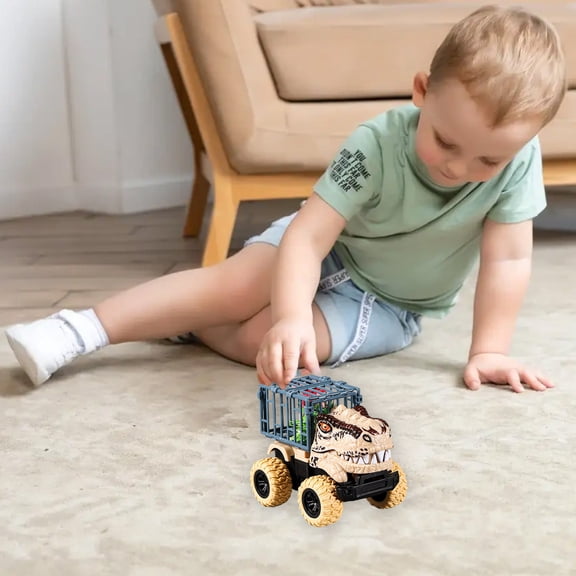 Dinosaur Transport Vehicle Toy ABS Plastic Engineering Vehicle for Fossil Transport and Block Play Realistic Design Durable Construction STEM Play
