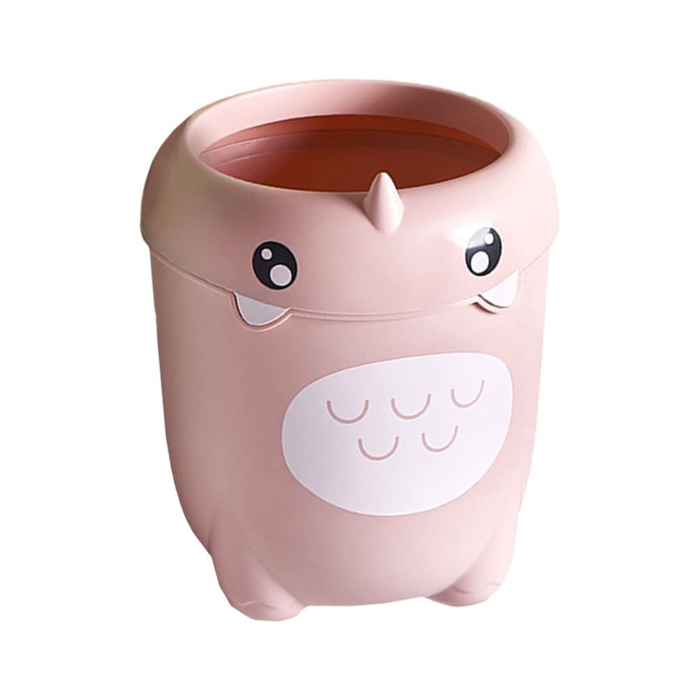 Dinosaur Trash Can Plastic Mini Wastebasket Trash Can With Lid Cute Tiny Desktop Waste Garbage