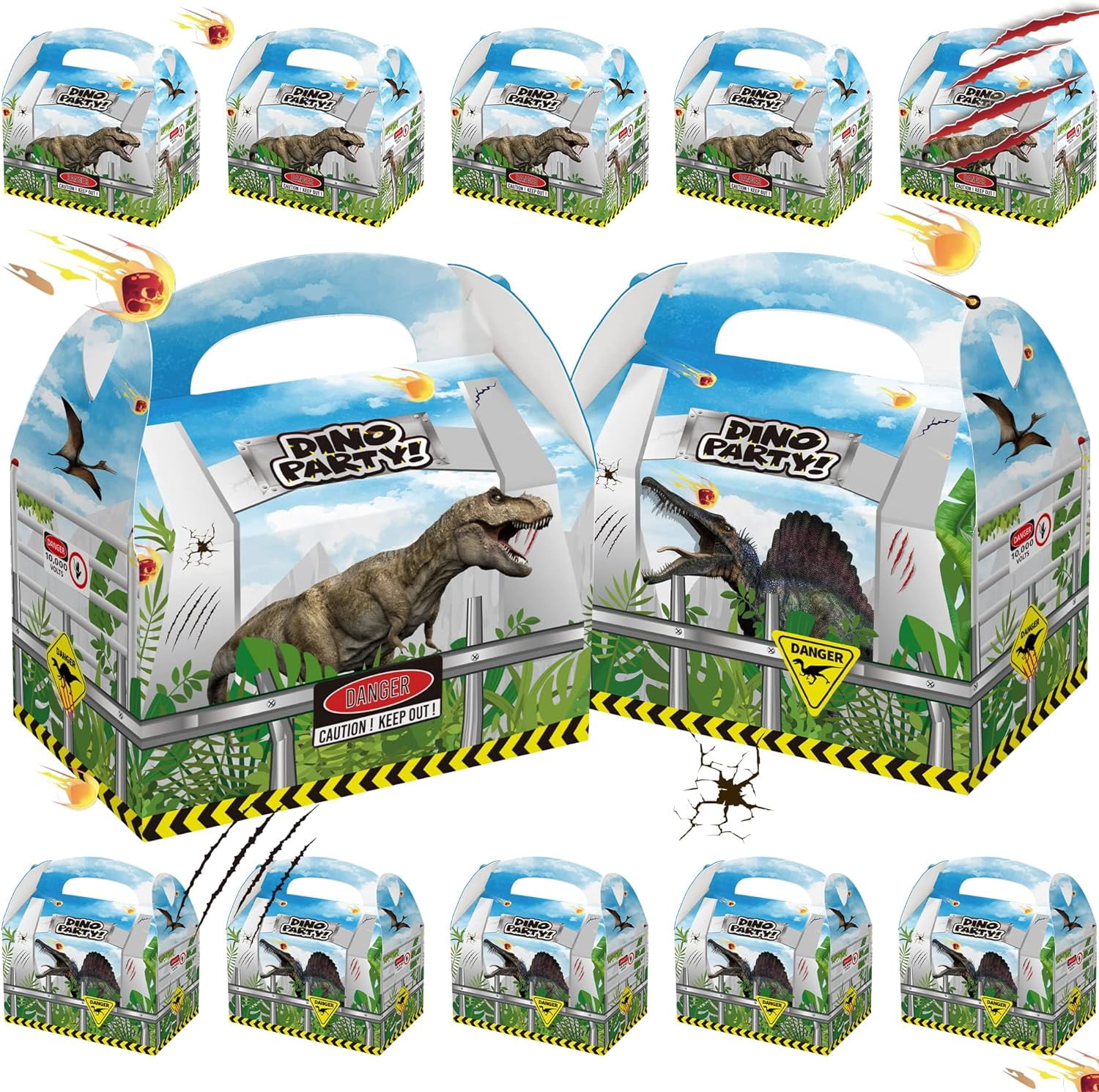 Dinosaur Treat Boxes Jurassic Dinosaur Park World Party Favor Bags