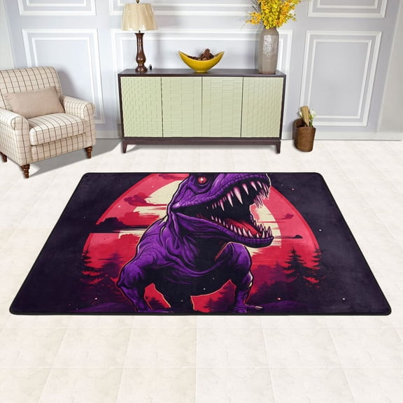 Dinosaur Trees Area Rug Washable 72 x 48 Floor Carpet Mat Non Slip for Bedroom Living Room Kids Room Home Decor