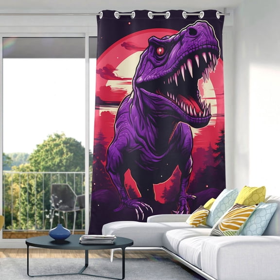 Dinosaur Trees Blackout Curtain Panels Drapes Privacy Assured with Light Filtering Curtains for Living room Bedroom Bathroom Window