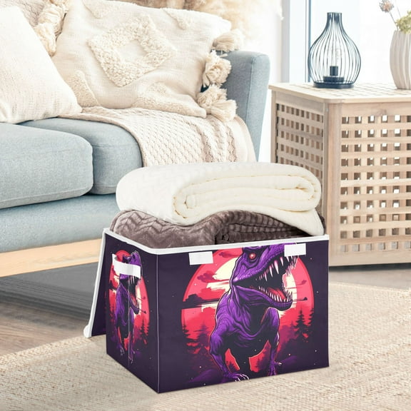 Dinosaur Trees Storage Basket Foldable Laundry Basket Shelf Kids Toy Storage Container Organizer with Handles