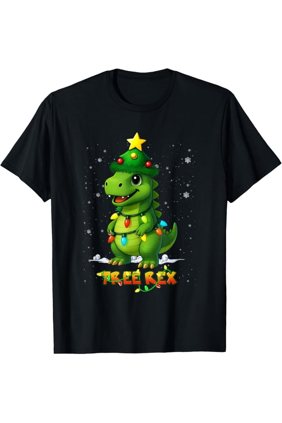 Dinosaur Trex Merry Christmas T-Ree Rex Reptile Prehistoric T-Shirt- American fashion hot selling casual retro high quality 100% cotton T-shirt 1 piece
