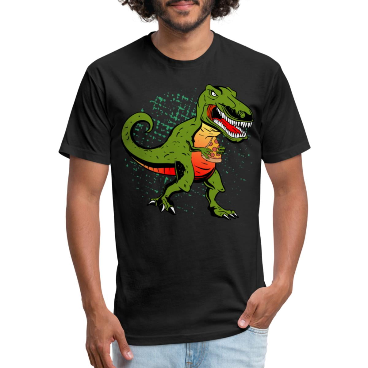 Dinosaur Trex Pizza Graphic Pizza Lover Italian Fo Unisex Poly Cotton T ...