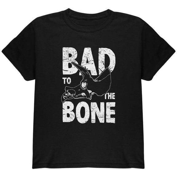 Dinosaur Triceratops Bad to the Bone Youth T Shirt Black YSM